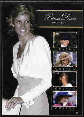 Guyana 2010 Princess Diana #1 perf sheetlet containing 4 values unmounted mint