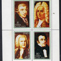 Staffa 1980 Composers (Haydn, Handel, Schubert & Bach) perf set of 4 values (8p to 80p) unmounted mint