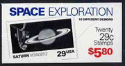 United States 1991 Space Exploration $5.80 booklet complete and pristine, SG SB 159