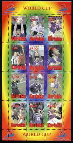 Koriakia Republic 1998 Football World Cup perf sheetlet containing complete set of 12 values unmounted mint