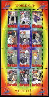 Koriakia Republic 1998 Football World Cup perf sheetlet containing complete set of 12 values unmounted mint