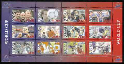Komi Republic 1998 Football World Cup perf sheetlet containing complete set of 12 values unmounted mint