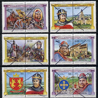 St Lucia 1984 Monarchs (Leaders of the World) the unissued set of 12 (6 se-tenant pairs of Alfred & Richard I) each crossed through (ex archives) unmounted mint