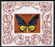 Nagaland 1971 Butterfly (Helena Birdwing) opt'd 7th Death Anniversary of Kennedy imperf Miniature sheet (2ch value) unmounted mint