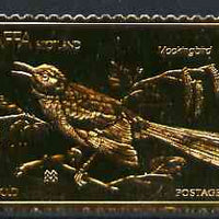 Staffa 1976 Mockingbird (Female) £8 value perforated & embossed in 23 carat gold foil unmounted mint