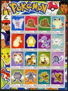 Timor (East) 2001 Pokemon #04 (characters nos 49-64) perf sheetlet containing 16 values unmounted mint