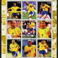 Tadjikistan 2000 Ronaldo perf sheetlet containing 9 values unmounted mint