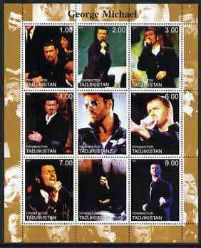 Tadjikistan 2000 George Michael perf sheetlet containing 9 values unmounted mint