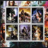 Turkmenistan 2000 Fantasy Art of Luis Royo perf sheetlet containing 6 values unmounted mint