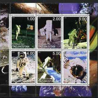 Tadjikistan 2000 Man on the Moon perf sheetlet containing 6 values unmounted mint