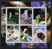 Tadjikistan 2000 Man on the Moon perf sheetlet containing 6 values unmounted mint