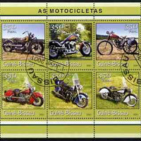 Guinea - Bissau 2001 Motorcycles perf sheetlet containing 6 values cto used