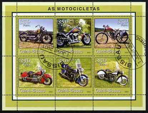 Guinea - Bissau 2001 Motorcycles perf sheetlet containing 6 values cto used