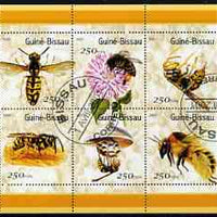 Guinea - Bissau 2001 Bees perf sheetlet containing 6 values cto used