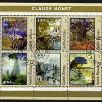 Guinea - Bissau 2001 Paintings by Claude Monet perf sheetlet containing 6 values cto used