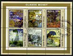 Guinea - Bissau 2001 Paintings by Claude Monet perf sheetlet containing 6 values cto used