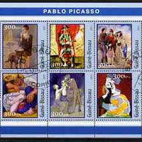 Guinea - Bissau 2001 Paintings by Pablo Picasso perf sheetlet containing 6 values cto used