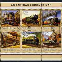 Guinea - Bissau 2001 Steam Locos perf sheetlet containing 6 values cto used