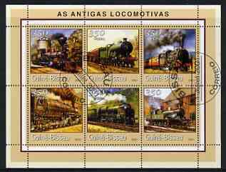 Guinea - Bissau 2001 Steam Locos perf sheetlet containing 6 values cto used