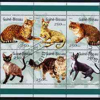Guinea - Bissau 2001 Domestic Cats perf sheetlet containing 6 values cto used