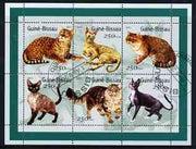 Guinea - Bissau 2001 Domestic Cats perf sheetlet containing 6 values cto used