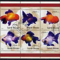 Guinea - Bissau 2001 Ornamental Fish perf sheetlet containing 6 values cto used