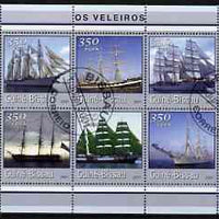 Guinea - Bissau 2001 Tall Ships perf sheetlet containing 6 values cto used