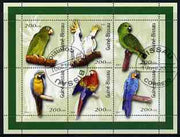 Guinea - Bissau 2001 Parrots perf sheetlet containing 6 values cto used