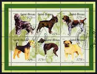 Guinea - Bissau 2001 Dogs #1 perf sheetlet containing 6 values cto used