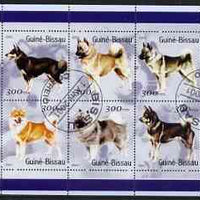 Guinea - Bissau 2001 Dogs #2 perf sheetlet containing 6 values cto used