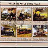 Guinea - Bissau 2001 Early Steam Locos perf sheetlet containing 6 values cto used