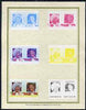 St Lucia 1985 Life & Times of HM Queen Mother (Leaders of the World) 40c set of 7 imperf progressive proof pairs comprising the 4 individual colours plus 2, 3 and all 4 colour composites mounted on special Format International cards (as SG 832a)