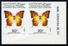 Comoro Islands 1978 Butterfly 30f (Charaxes defulvata) imperf proof pair in issued colours unmounted mint, as SG 336