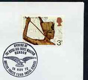 Postmark - Great Britain 1972 cover bearing illustrated cancellation for Opening of RAF Museum, Hendon (BFPS)