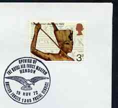 Postmark - Great Britain 1972 cover bearing illustrated cancellation for Opening of RAF Museum, Hendon (BFPS)