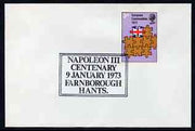 Postmark - Great Britain 1973 cover bearing special cancellation for Napoleon III Centenary, Farnborough