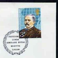 Postmark - Great Britain 1973 cover bearing special cancellation for Freedom of Leeds to HMS Ark Royal
