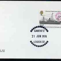 Postmark - Great Britain 1974 card bearing illustrated cancellation for Cantat 2 (Telephone Cable)
