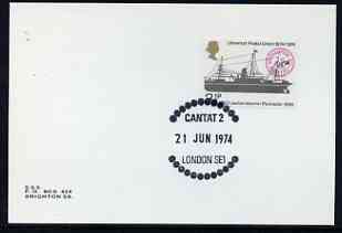 Postmark - Great Britain 1974 card bearing illustrated cancellation for Cantat 2 (Telephone Cable)