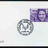 Postmark - Great Britain 1974 card bearing illustrated cancellation for Churchill Centenary Year (showing Cigar in 'V')
