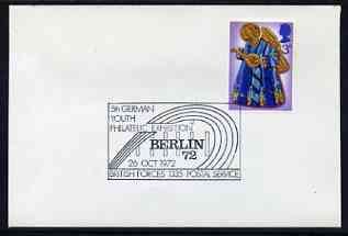Postmark - Great Britain 1972 cover bearing illustrated cancellation for 5th German Youth Philatelic Exhibition, Berlin (BFPS)