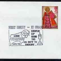 Postmark - Great Britain 1972 cover bearing illustrated cancellation for Derby County in Europe (European Cup Round 2)