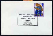 Postmark - Great Britain 1972 cover bearing illustrated cancellation for British Philatelic Exhibition, Post Office Day