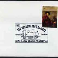 Postmark - Great Britain 1973 cover bearing illustrated cancellation for The Great Marlow Railway Centenary
