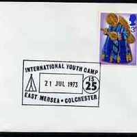 Postmark - Great Britain 1973 cover bearing illustrated cancellation for International Youth Camp, East Mersea