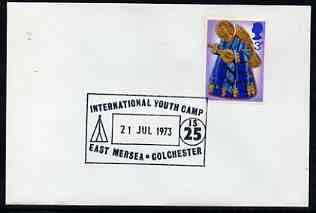 Postmark - Great Britain 1973 cover bearing illustrated cancellation for International Youth Camp, East Mersea