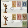 Greece 1961 Stamp Centenary perf set of 7 on 2 illustrated covers with first day cancels