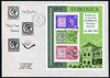 Dominica 1974 Stamp Centenary perf m/sheet on illustrated cover with first day cancels
