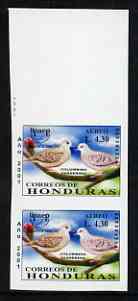 Honduras 2001 America - AIDS Awareness Campaign 4L30 Dove imperf marginal proof pair unmounted mint as SG1613