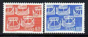 Iceland 1969 50th Anniversary of Northern Countries' Union perf set of 2 unmounted mint, SG 457-58*